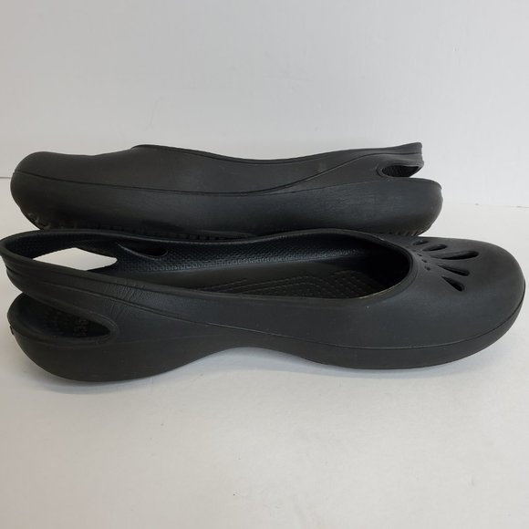 Crocs Thea Slingback Sandals Womens Size 8 Black Ballet Flats 11701 - Picture 6 of 9